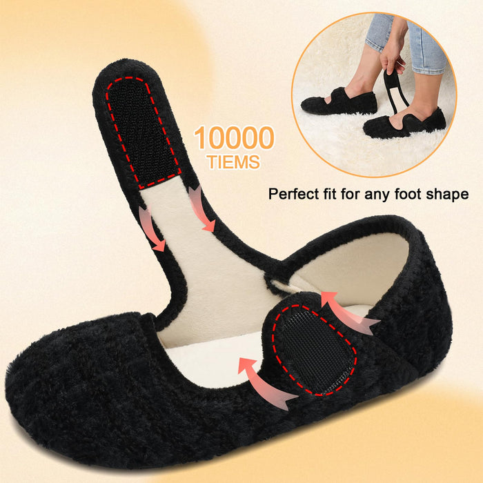 Barefoot Slippers Slip On Woman's Spa Slippers Elderly Women Senior Mom Diabetic Slippers Indoor Hard Bottom Bootie Slippers Women for Summer Fall Winter