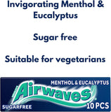 AIRWAVES Menthol & Eucalyptus Flavour Sugarfree Chewing Gum 10 Pellets 30 x 15g by Wrigleys