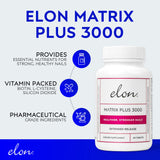 Elon Matrix Plus 3000 Biotin Vitamins for Nail Strengthening and Growth (120 Day Supply) - Healthy & Strong Nails - Nail Supplements - Nail Strengthening Vitamins - Biotin Supplement for Nails