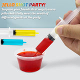 120 Pack 10ML Jello Shot Plastic Syringes with Tip Cap, Party Liquid Syringe BPA-Free Suringes Shooters for Jello Shots Clear Plastic Syringes for Halloween, Thanksgiving, Christmas, Bachelorette