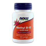Now Foods Methyl B12 - Methylcobalamin Plus Folic Acid - 5,000 MCG (120 Lozenges)