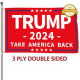 Probsin Trump 2024 Flag 3x5 Ft Decorations Outdoor Double Sided 3 Ply Red Take America Back Flag Heavy Duty Banner Party Supplies Yard Signs Home Decor Hanging Poster with 2 Brass Grommets