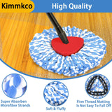 Kimmkco 6 Pack Spin Mop Head Replacement for O Cedar RinseClean Spin Mop Refill, Mop Replace Head for Only 2-Tank System, Fluffy Microfiber, Machine Washable