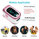 TYNDALL Pulse Oximeter Rechargeable, Oximeter Finger with Pulse and Oxygen, Oxygen Monitor Fingertip, Heart Rate Monitor Finger, Oximetry for Sports Aviation Use Only (Pink)