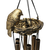 YLYYCC Wind Chime,25"Metal Bronze Memorial Wind Chime,Wind Chimes for Outside Unique Bird Nest Wind Chimes with 6 Tuned Tubes Soothing Melodic Tones Garden Decor Memorial Wind Chime Gift for Women,Mom