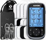 AUVON 3-in-1 TENS Unit Muscle Stimulator, EMS Massage Machine with 40 Intensities for Gradual Shoulder, Sciatica, Back Pain Relief, 24 Modes Rechargeable Electronic Pulse Massager with 12 TENS Pads