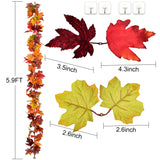 DearHouse 2 Pack Fall Garland Maple Leaf, 5.9Ft/Piece Hanging Vine Garland Artificial Autumn Foliage Garland Thanksgiving Decor for Home Wedding Fireplace Party Christmas (Brown)