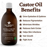Castor Oil USDA Certified Organic Glass Bottle Pure Cold-Pressed - (120 mL) 100% Natural Virgin Castor Oil Unrefined Moisturizing for Skin Hair Growth, Food Grade Hexane & BPA Free (4.25 Ounces)