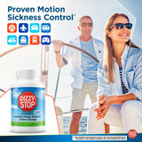 DIZZY STOP - Vertigo Relief Product, Inner Ear Balance, Motion Sickness, Car Sickness, Seasickness, MD Formulated Natural Herbal Supplement, Non Drowsy (80 Capsules)