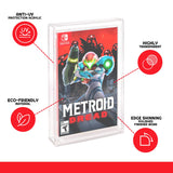 EVORETRO Acrylic Display Case Compatible for Nintendo Switch Games - Clear Game Box Protector with UV Protection - 4MM Thick Protective Case for Retro Nintendo Switch Sports Game (Pack of 2)