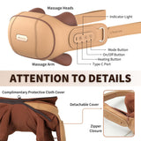 Homesnew Neck Shoulder Massager with Heat, Cordless 4D Shiatsu Kneading Neck Massager for Shoulder, Back, Lumbar and Calve, Ideal for Valentine's Day Gift! (Sandy Brown)