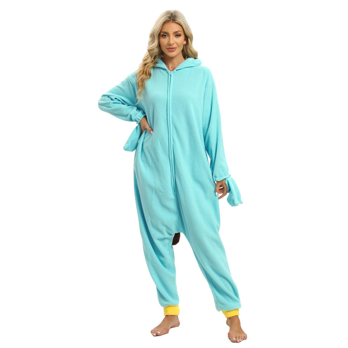 Wishliker Adult Onesie Animal Pajamas Halloween Cosplay Costumes Party Wear Skyblue S