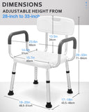 Sangohe Shower Chair for Inside Shower - Heavy Duty Shower Seat with Armrest and Back - Shower Chair for Elderly Adults - Shower Seats for Elderly - Shower Chair for Bathtub, 796B