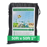 Bird Netting 50’ x 50’ Garden Netting 1" Mesh Bird Net for Chicken Coop, Heavy Duty Poultry Netting Nylon Netting for Garden, Aviary, Pests, Deer Fence Chicken Netting Fruit Tree Netting