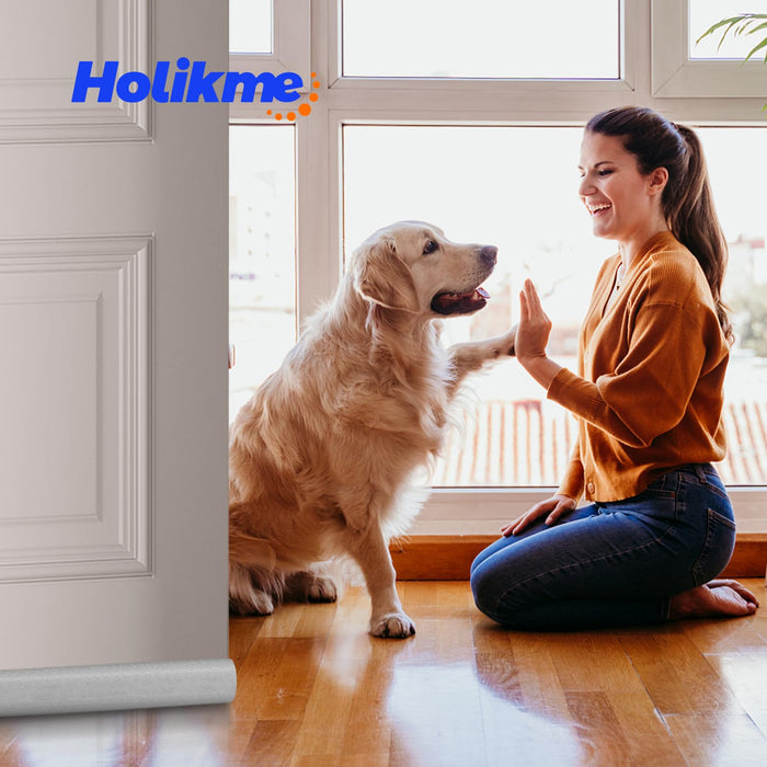 Holikme Door Draft Stopper Door Sweep Weather Stripping Noise Blocker Window Breeze Blocker Adjustable Door Sweeps, Grey