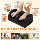 Foot and Calf Massager with Heat, Shiatsu Electric Kneading Foot Massager Machine for Plantar Fasciitis, Pain Relief, Promotes Blood Circulation, Wired Remote(Black)