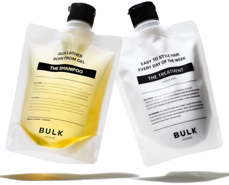 Bulk Homme Shampoo & Treatment 1 each (Men's Hair Care Set for Male Hair and Scalp Gel Clean Amino Acid Salon Beauty Salon Dandruff Itchiness In-Bath Out-Bath Gift, Present) BULKHOMME THE SHAMPOO & THE TREATMENT Hair Care Travel Set, 2 pieces. (x 1)