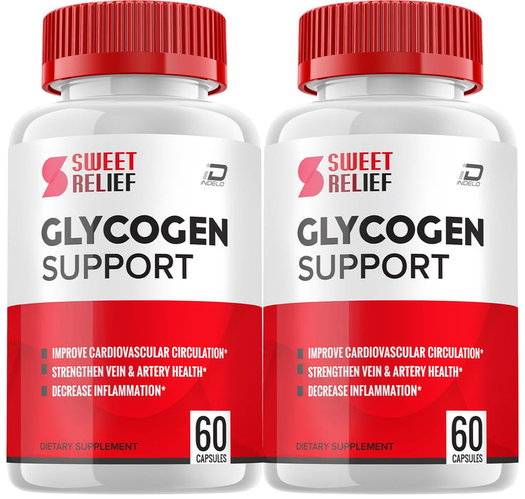 Sweet Relief Glycogen Support Capsules Supplement - SweetRelief Optimizer Advanced Formula, Sweet Relief Supplement, SweetRelief Booster Reviews,Glycogen Supplement (2 Pack - 120 Capsules)