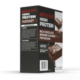 MUSASHI High Protein Bar, 45g Protein, 2g Total Sugars, Milk Chocolate Brownie, Post Workout and Protein Snack On The Go, 12 Pack of 3.2oz (90g) Bars