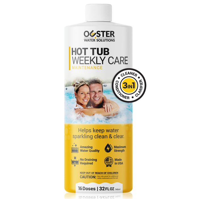 Bio Ouster 3in1 Weekly Hot Tub Cleaner, Conditioner, Clarifier - Hot Tub Chemicals for Standard & Inflatable Spas - Spa Chemicals for Crystal Clear & Sparkling Clean Water - Made in USA (32oz)