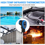 Infrared Thermometer AP-1500C Color LCD High Temp Thermometer Pyrometer IR Temperature Gun -58℉- 2732℉ (-50℃ to 1500℃),30:1 Distance Spot Ratio,Dual Laser and Flashlight（NOT for Human）