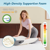 Longering 6PCS Orthopedic Bed Wedge Pillow Set for Sleeping - Memory Foam Wedge Pillows for After Surgery for Heartburn & Acid Reflux & Snoring&Neck Back and Leg Pain Relief - with Washable Cover