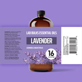 LAB BULKS ESSENTIAL OIL - Lavender Oil 16 Ounce Bottle for Diffusers, Home Care, Candles, Aromatherapy, Lavender Oil Spray (1 Pack)