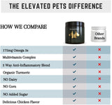 Ultra-Healthy Omega 3 Fish Oil Treats w/ MSM, Glucosamine, Chondroitin, EPA/DHA for Dogs: Elevated Pets Fish Oil, Turmeric & Joint Supplement + Allergy Chews - Ultimate Dog Vitamin Supplement