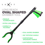 Grabber Reacher Tool 19 Inch Long, Foldable Pick Up Stick - Strong Grip Magnetic Tip - Heavy Duty Trash Picker Claw Reacher Grabber Tool Elderly Wheelchair Mobility Aid (Green)