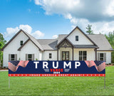 YINBTTER Trump Vance Win 2024 President Campaign Large Banner Sign Flag with Brass Grommets, Trump Make America Great Again Outdoor Sign House Banner Yard Lawn Decoration 118X18''