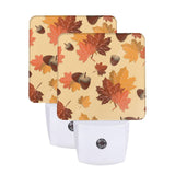 Plug-in LED Night Light, Maple Leaf Fall Set of 2 Dusk-to-Dawn Auto Sensor Decor Lamp