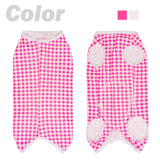 Dog’s Recovery Suit Post Surgery Shirt for Puppy, Wound Protective Clothes for Little Animals(Pink White Plaid-m)