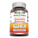 Amazing Formulas Quercetin Berberine - 250mg Berberine and 250mg Quercetin, 90 Veggie Capsules Supplement | Non-GMO | Gluten Free | Made in USA | Ideal for Vegetarians