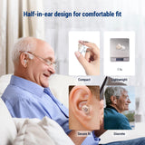 Flaygo Hearing Aids for Seniors Severe Hearing Loss,Latest 16-Channel Digital Rechargeable Hearing Aid with Intelligent Noise Reduction,Invisible Hearing Amplifier With Portable Charging Case(Black)