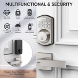 TICONN Keyless Entry Door Lock Deadbolt with Keypad, Smart Locks for Front Door with Passcode, Traditional Style Door Lock Security with Auto Lock and Spare Keys (Satin Nickel)