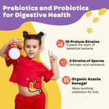Kids Probiotic Chewables for Digestive Health with 5 Billion CFUs, Prebiotics and Probiotics for Kids for Gut Health, Immune Support, Nutrient Absorb, Vitamin C, Zinc, 75 Servings, Strawberry Flavor
