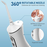 ZPN Water flosser for Teeth Cleaning and Flossing with 5 Replaceable Jet Tips, IPX7 Waterproof Water Flosser Portable and Rechargeable for Home and Travel with 4 Modes Normal/Soft/Pulse/Custom (White)