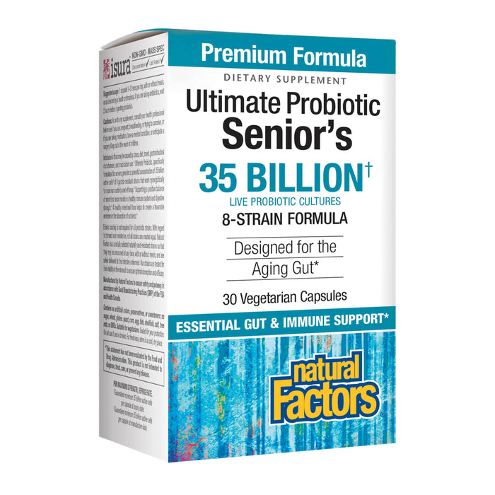 Natural Factors Ultimate Probiotic Senior's, Digestive & Immune Support for The Aging Gut, 8 Strains, 35 Billion CFU, 30 Capsules