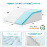 Cozymaker Adjustable Leg Elevation Pillows for Swelling, Cooling Gel Memory Foam Wedge Pillows for After Surgery, Sciatica Back Knee Hip Ankles Pain Relief, Leg Pillows for Sleeping