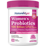 NatureMyst Women’s Probiotics 100 Billion, 20 Targeted Strains with Organic Cranberry Extract, Prebiotics & Plant-Based Digestive Enzymes, Vaginal & UT Support, Digestive Comfort, Shelf Stable
