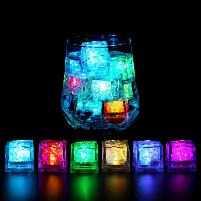 20 PCS Light Up LED Ice Cubes for Drinks, Multi‑Color Changing Ice Cubes