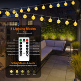 Outdoor String Lights 2 Pack, 66ft 200LED Battery Operated String Lights Waterproof with Remote 8 Modes Indoor Outdoor Hanging Lights Decorative String Lights, for Party Wedding Christmas Lights