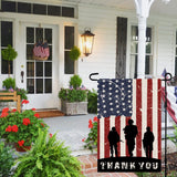 Patriotic American Soldier Thank You Garden Flag 12x18 Inch Burlap Double Sided 4th of July Independence Day Memorial Day Yard Outdoor Decor USA Flags DF454