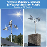 Bird Deterrents for Outside - Windmill Reflective Rotating Deterrent - Relies on Rotation and Reflection - Effectively Repels Pigeons, Sparrows, Woodpeckers - Multi-Purpose Outdoor Bird Deterrent