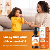 Kids' Vitamin D3 & K2 Drops – Sugar-Free Liquid Supplement, 300 Servings