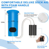 Kekoy Sock Aid, Easy to Use Sock Helper with Foam Handles, Sock Aide Device Pull Up Assistance Help, Sock Helper Stocking Slider for Elderly, Senior, Pregnant, Diabetics(Blue)