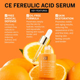 Vitamin C Face Serum with Ferulic Acid - CE Ferulic Facial Serum with 15% Pure L-Ascorbic Acid, Vitamin E and Hyaluronic Acid - 1 Fl Oz