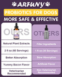 Probiotics for Dog | 60ML Liquid Probiotics for Dogs Support Gut Flora, Digestive Health & Diarrhea| Dog Digestive Enzymes & Prebiotics | Dogs Probiotics Allergies & Itchy Skin Relief | 2 fl oz, Bacon