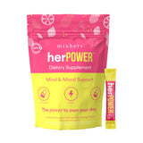 MIXHERS Herpower - for Concentration, Brain Health & Focus - Brain Health Supplement - L-Theanine - Nutrition for Women - 15 Drink Packets - Pinaberry Babe