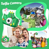 goopow Kids Selfie Camera Toys for Girls Age 3-9, Digital Video Camera Toy with Protective Cover,Christmas Birthday Festival Gifts for 3-9 Year Old Girls Boys- 32GB SD Card Included (Green-H25)